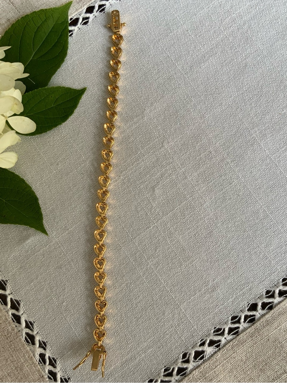 CLOSET CLEAR OUT- JTV 925 Sterling Silver Gold Clad Two Tone Heart Bracelet NWOT - Picture 6 of 9